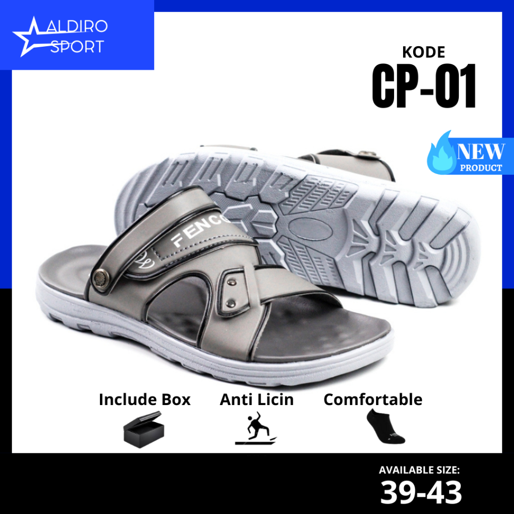 Sandal Slop Kasual Laki Laki Remaja Pria Kulit Dewasa Original Kekinian CP 01