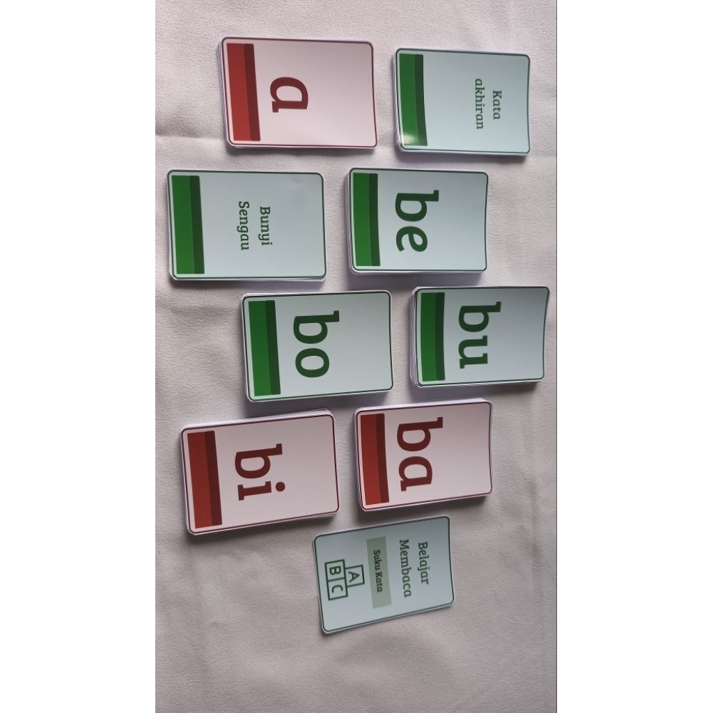 Kartu Baca Flashcard Belajar Membaca Suku Kata
