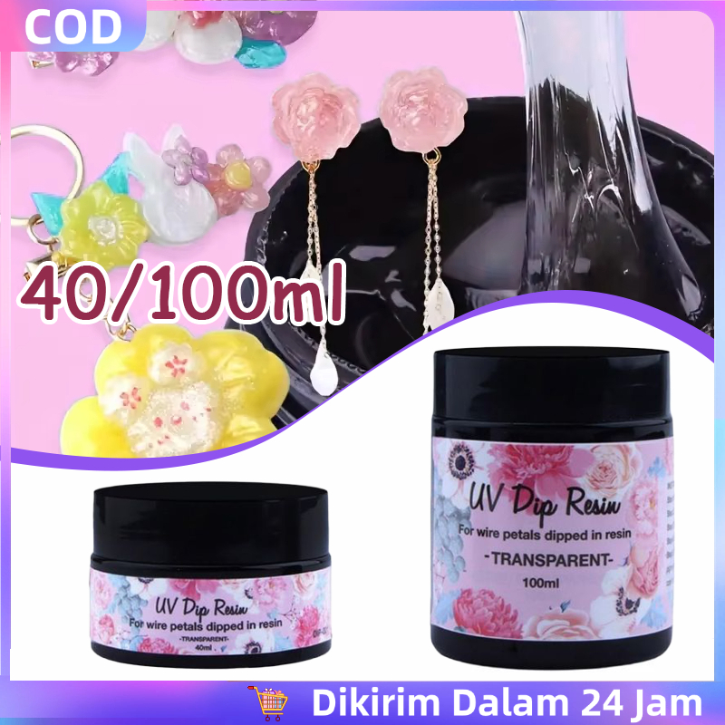 Resin UV Bening UV Dip Resin 40/100ML / Lem Resin Celup Cepat Kering Tidak Berbau / Cairan Resin
