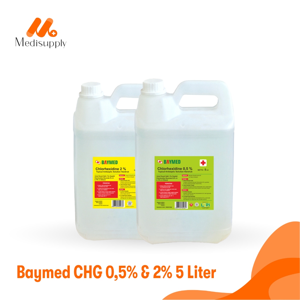 BAYMED Chlorhexidine 5 liter - CHG 2% - CHG 0,5% - Handsanitizer - Handrub - Handwash