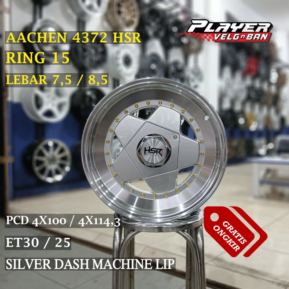 VELG CELONG RING 15 HSR AACHEN LEBAR 7,5/8,5 DOUBLE PCD 4X100/4X114,3 PELEK R15 MOBIL AVANZA, YARIS.