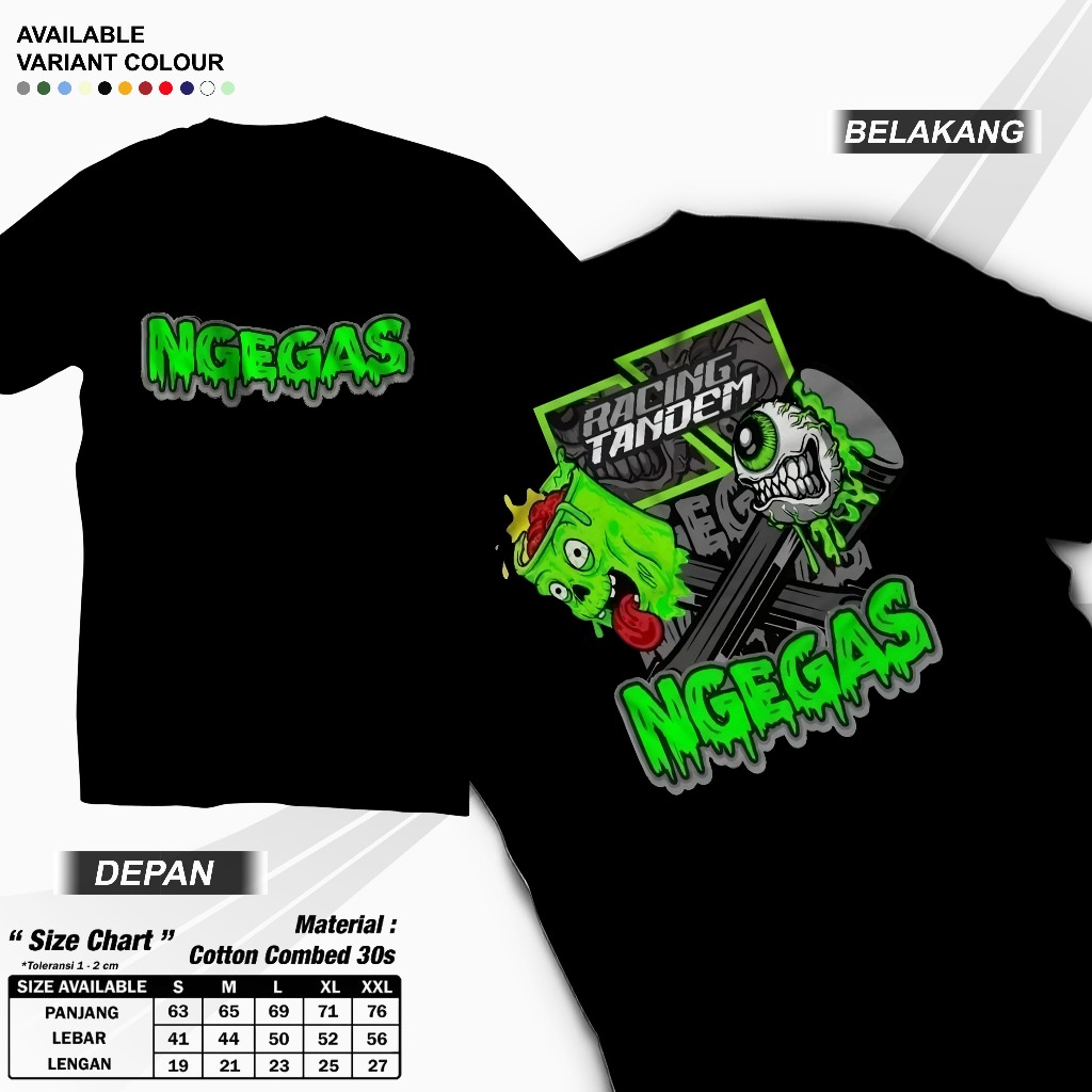 Kaos Ngegas Racing Tandem Ngegas- kaos Distro motif kata Ngegas Racing Tandem Ngegas- Tshirt Pria Wa