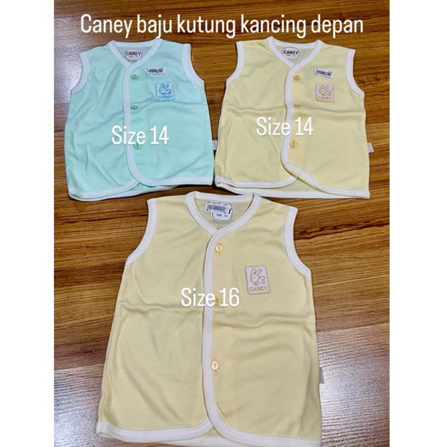 CANEY BAJU ATASAN ANAK BAYI KUTUNG KANCING DEPAN SIZE 14 & 16