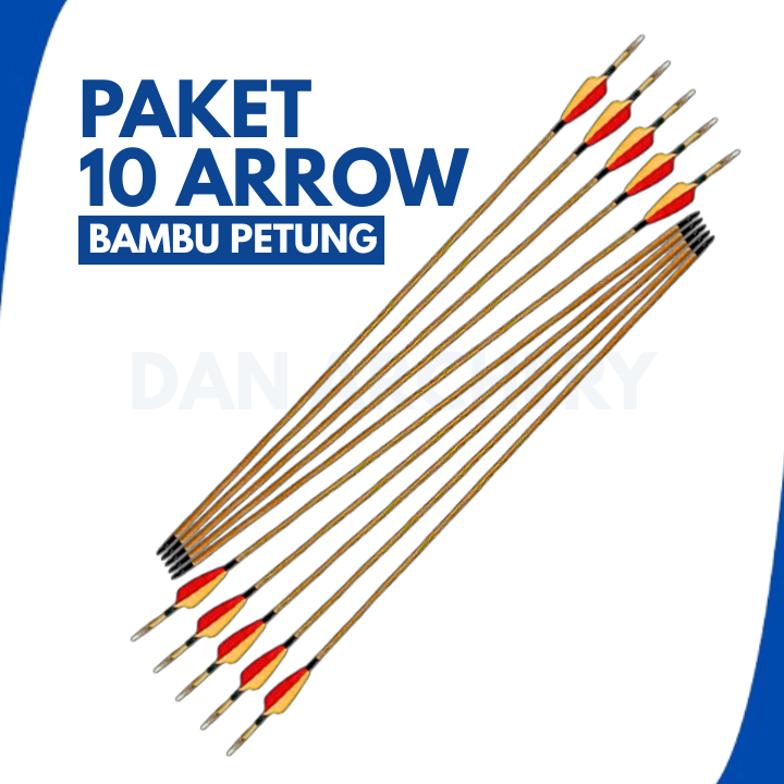PAKET 10 ARROW BAMBU PETUNG PANJANG 75 CM DIAMETER 7 MM