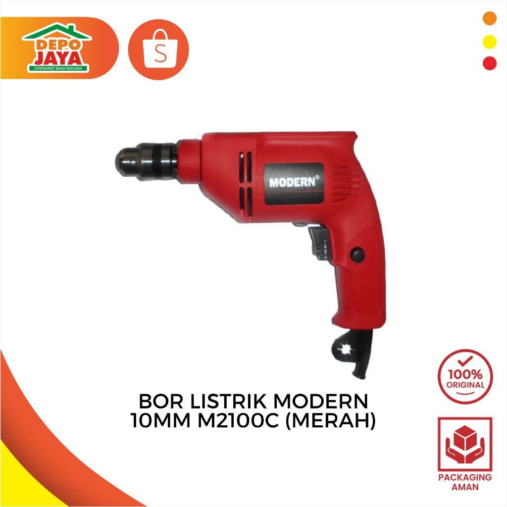BOR LISTRIK MODERN 10MM M2100C WARNA MERAH