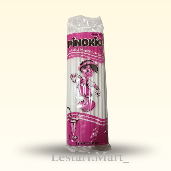 Sedotan Plastik Putih Pinokio