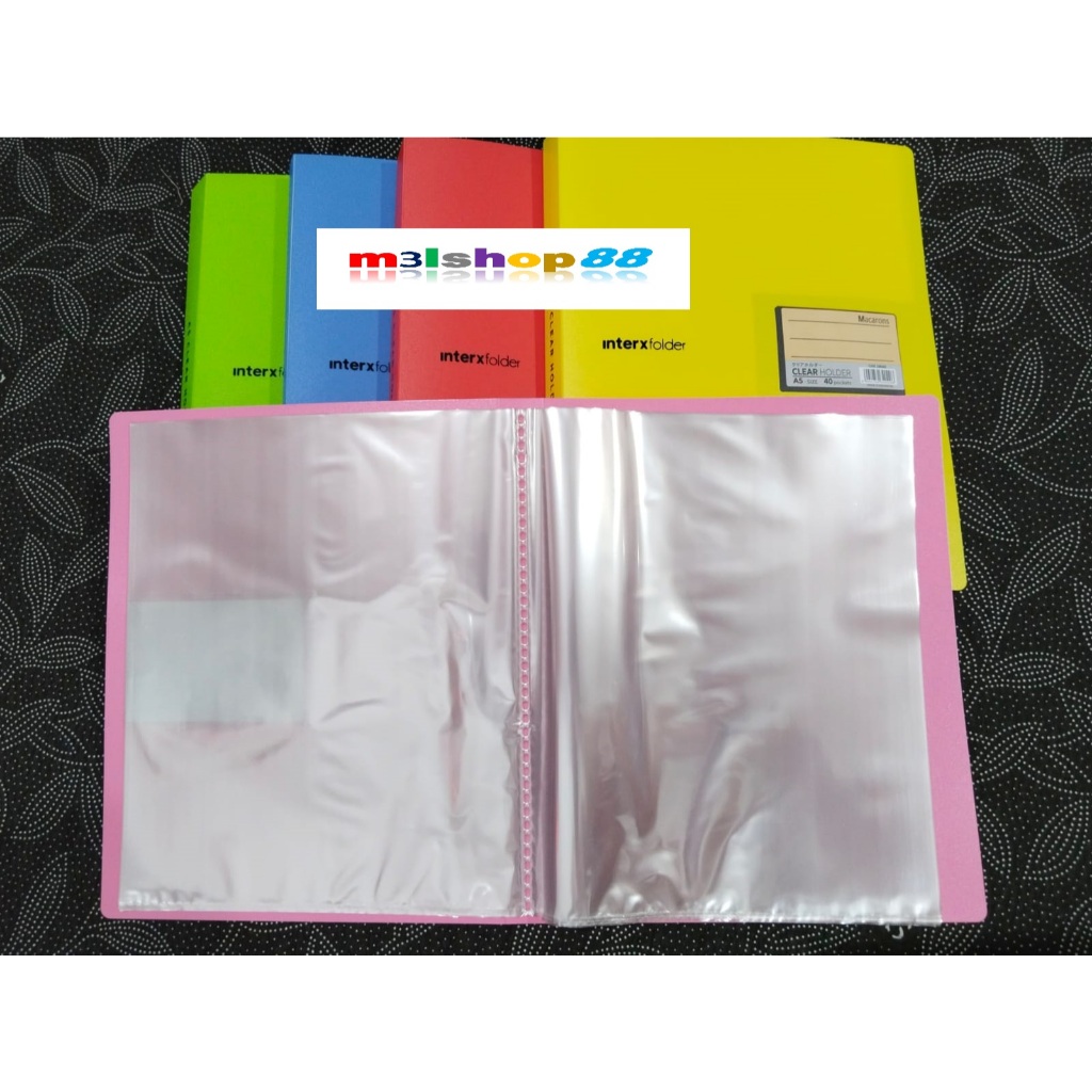 Clear Holder Macarons A5  (19 x 24 cm ) 40 lembar Inter x folder-1 pcs