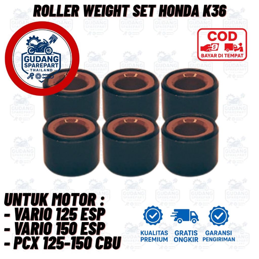 Original Thailand Roller Weight Set Honda Vario 125 Esp Vario 150 Esp PCX 125 CBU PCX 150 CBU