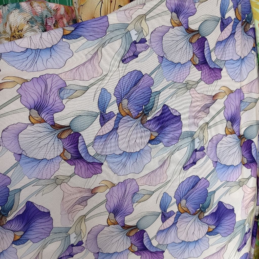 KAIN KATUN RAYON VISCOSE PREMIUM MOTIF BUNGA BESAR - KAIN RAYON MOTIF KEMBANG BESAR HARGA PERSETENGA