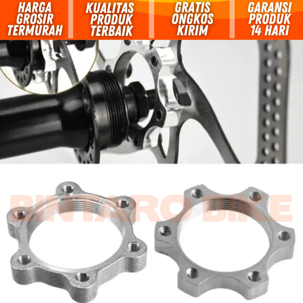 Adaptor Rotor Sepeda 44MM Adaptor Disc Brake Alloy Rem Cakram Modifikasi Ulir Hub Freehub Ke Cakram 