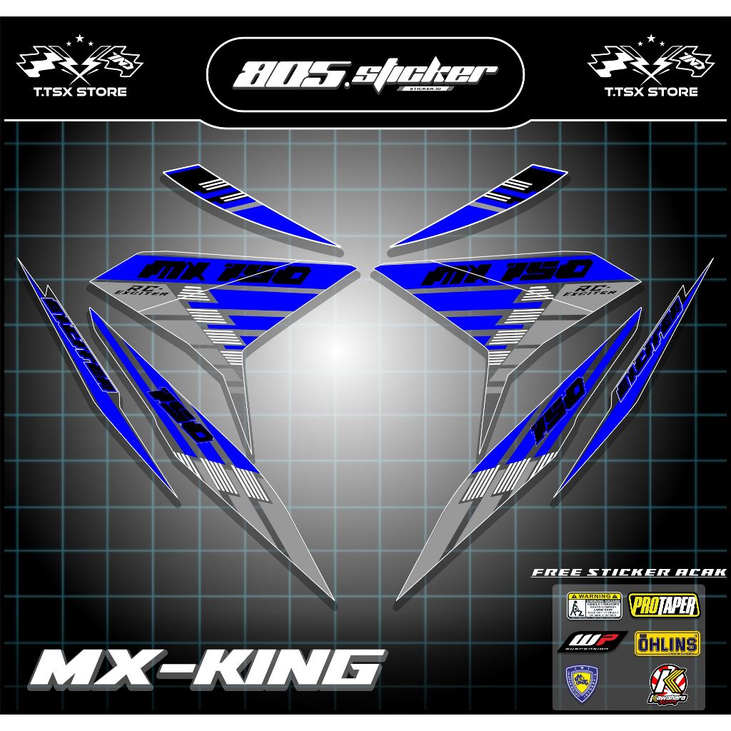 STRIPING TRANSPARAN MX KING/STIKER MX KING 150/STRIPING VARIASI MX KING 150 MOTIF EXCITER KEREN