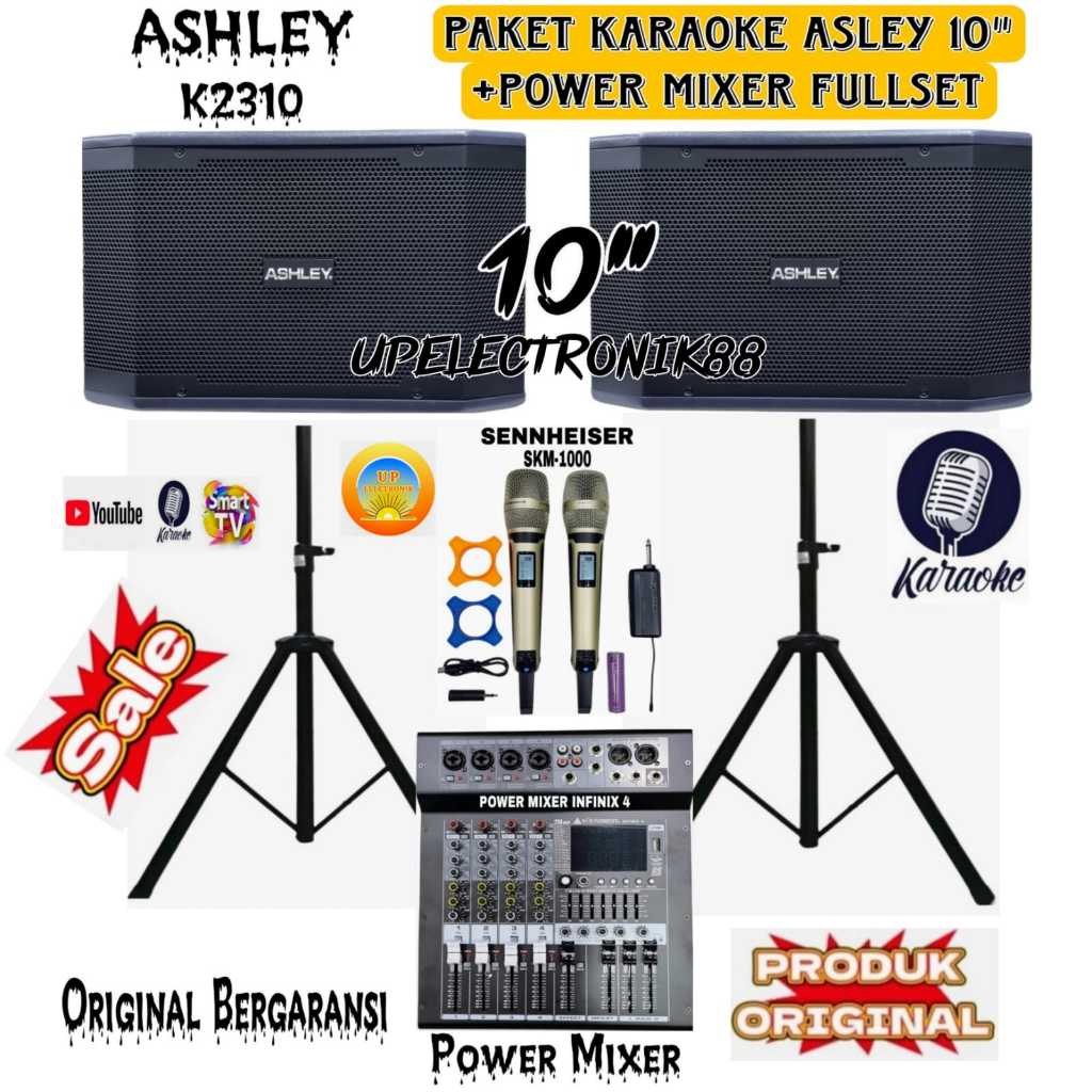Paket karaoke premium speaker pasif ASHLEY K2310 K 2310 original full set