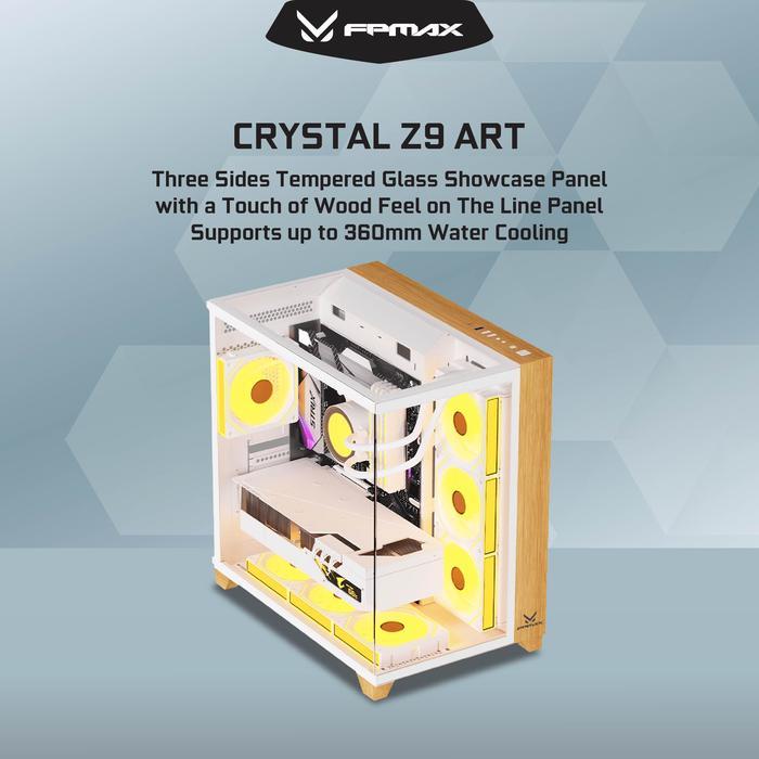 Casing FPMAX Crystal Z9 Art White Wood Style PC Komputer