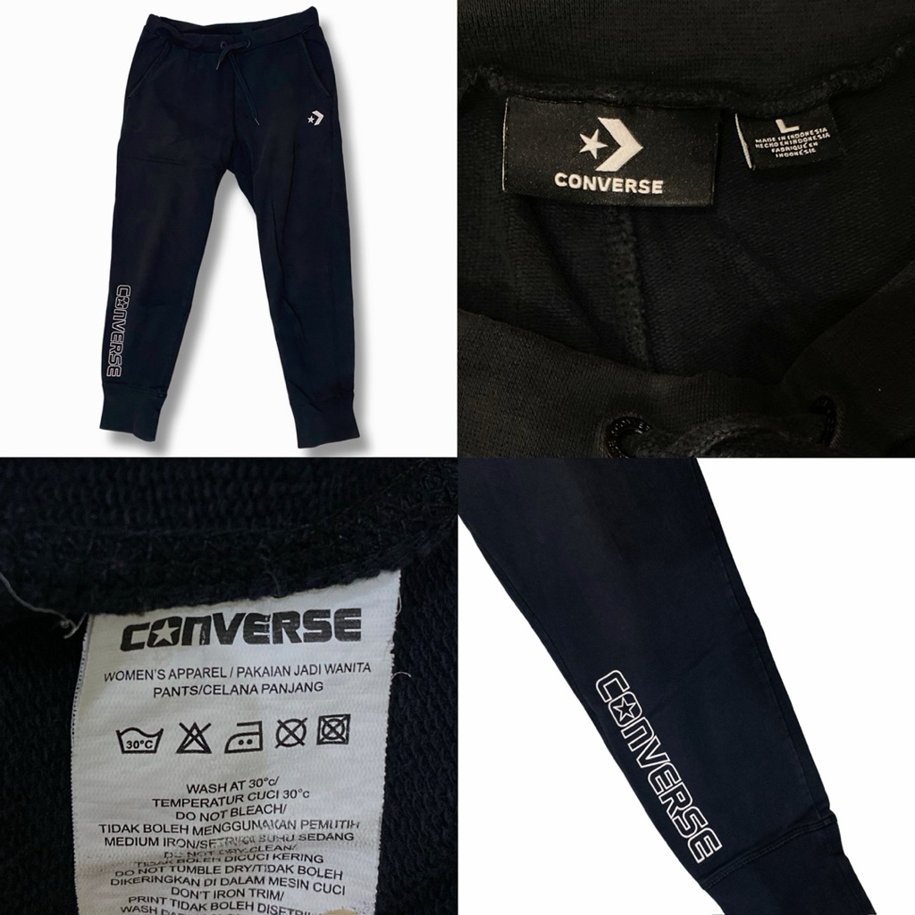 Converse Women Activewear Celana Olahraga Panjang Wanita Celana Jogger Sport Perempuan Celana Lari C