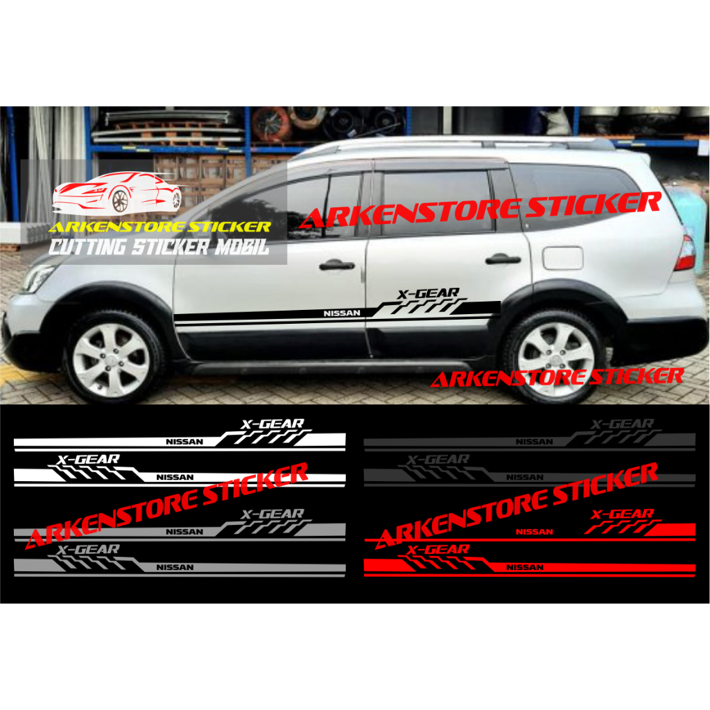 Promo sticker mobil x gear cutting sticker stiker mobil nissan x gear stiker x gear