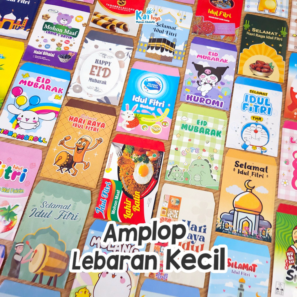 Amplop Lebaran Kecil 1 Pack isi 10 pcs Tebal 100gr / Amplop Lebaran 2026 THR Snack Kartun Shabic Isl