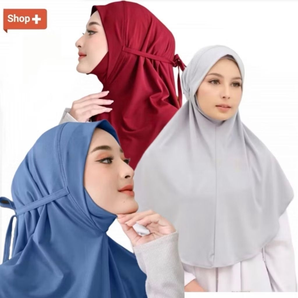 HIJAB Daily Hijab Dagu Tali Malaysia size L | Jilbab Instan Malay Soft Pet daily Bergo Dagu Tali Mal