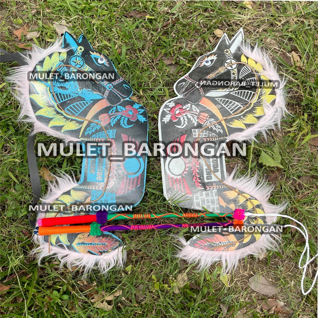 Kuda Lumping Anak Bahan Spon Dengan Tali Panjang Dan Pecut