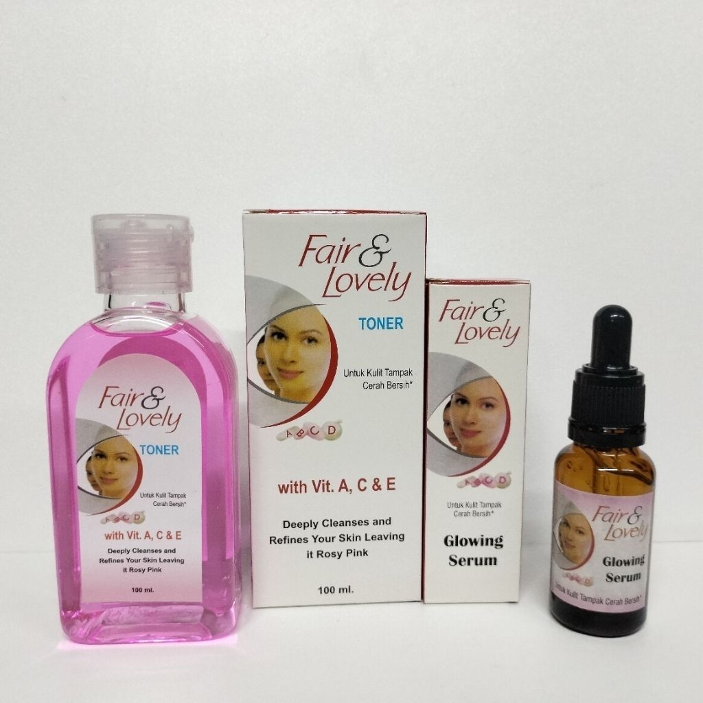 paket fair & lovely toner+serum glowing