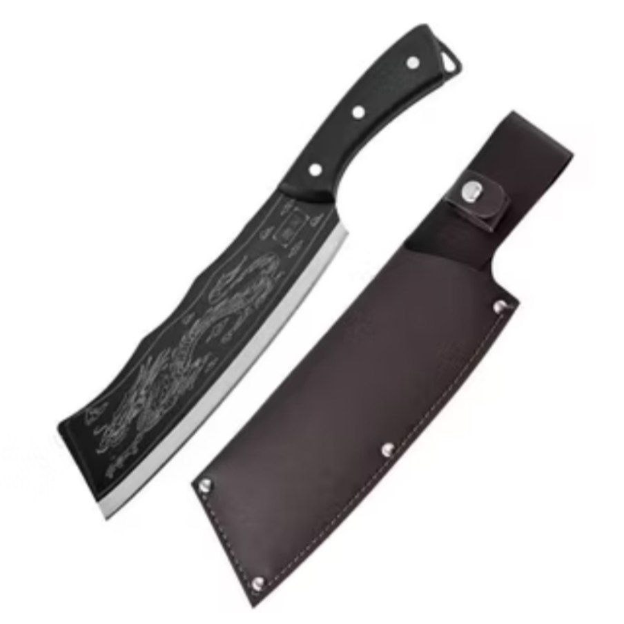 Pisau Ukir Naga Jepang / pisau dapur pemotong tulang / pisau tulang ukir naga