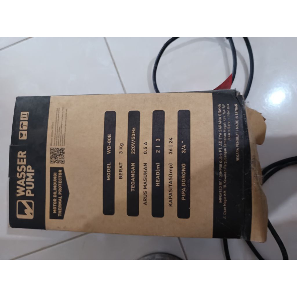 Wasser pump seri WD-80E,pompa sedot kolam,second.