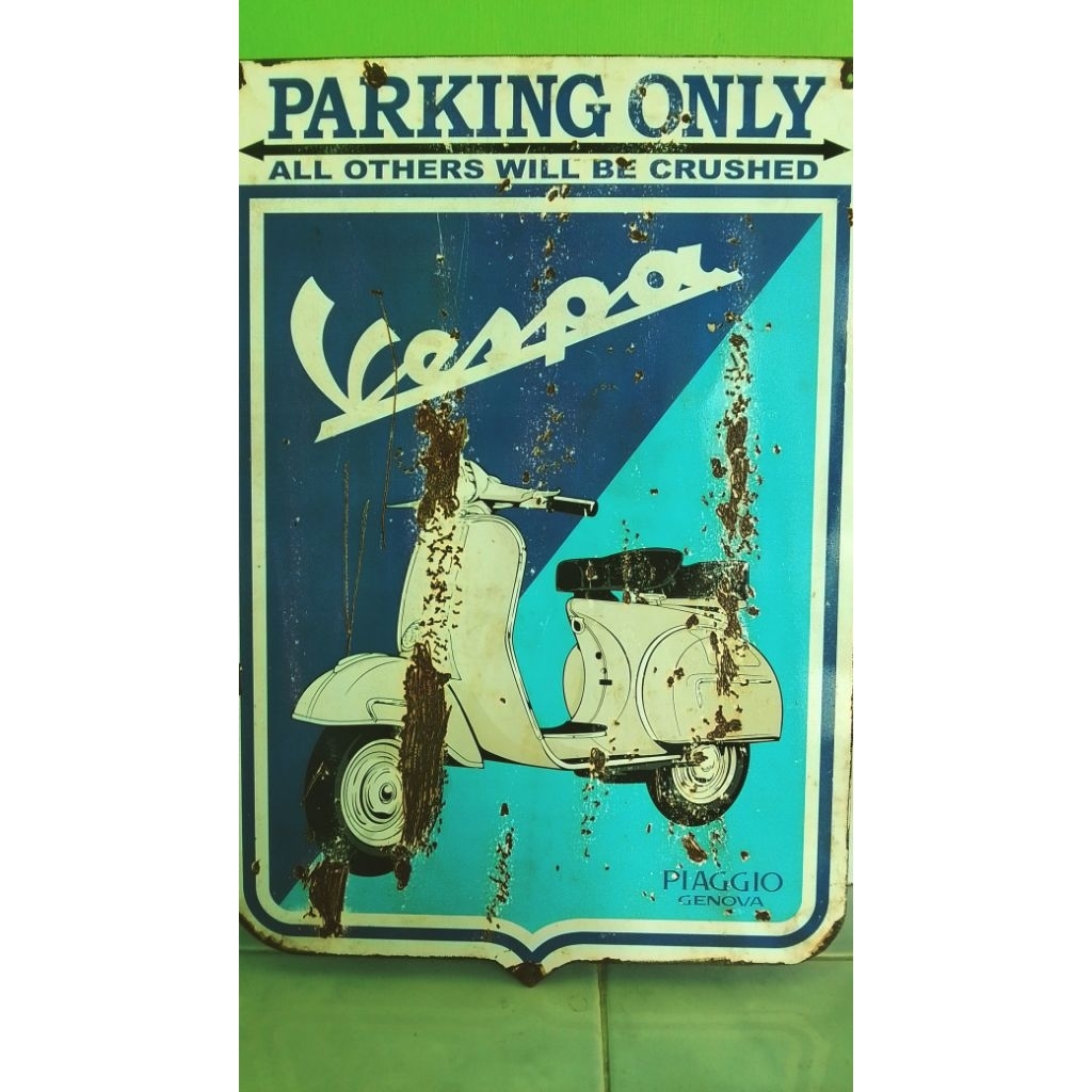 plat vintage lawasan original vespa vbb