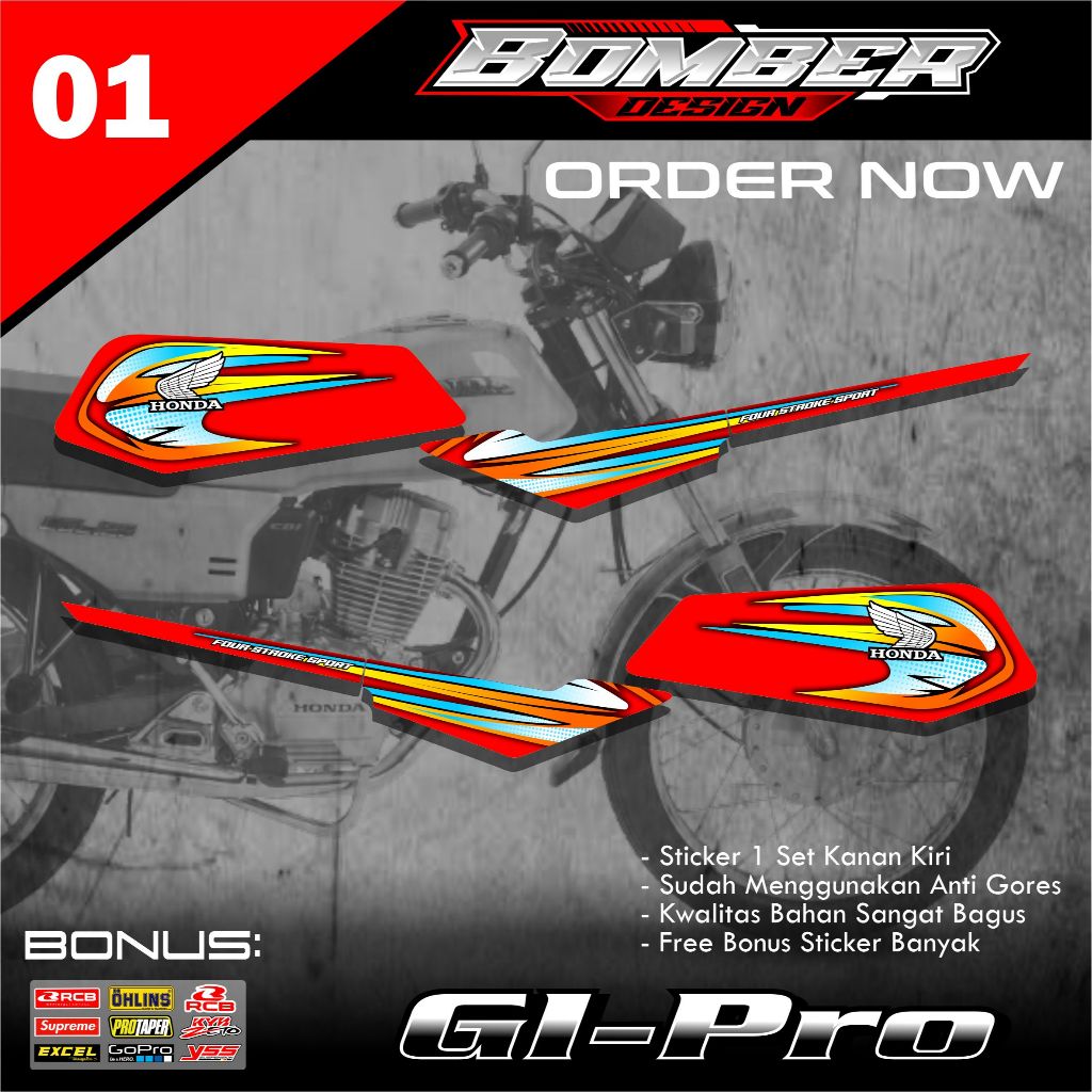 HOLOGRAM STRIPING STICKER VARIASI GL / STIKER GL MAX / STRIPING GL DESAIN MINIMALIS KEREN BMB.01