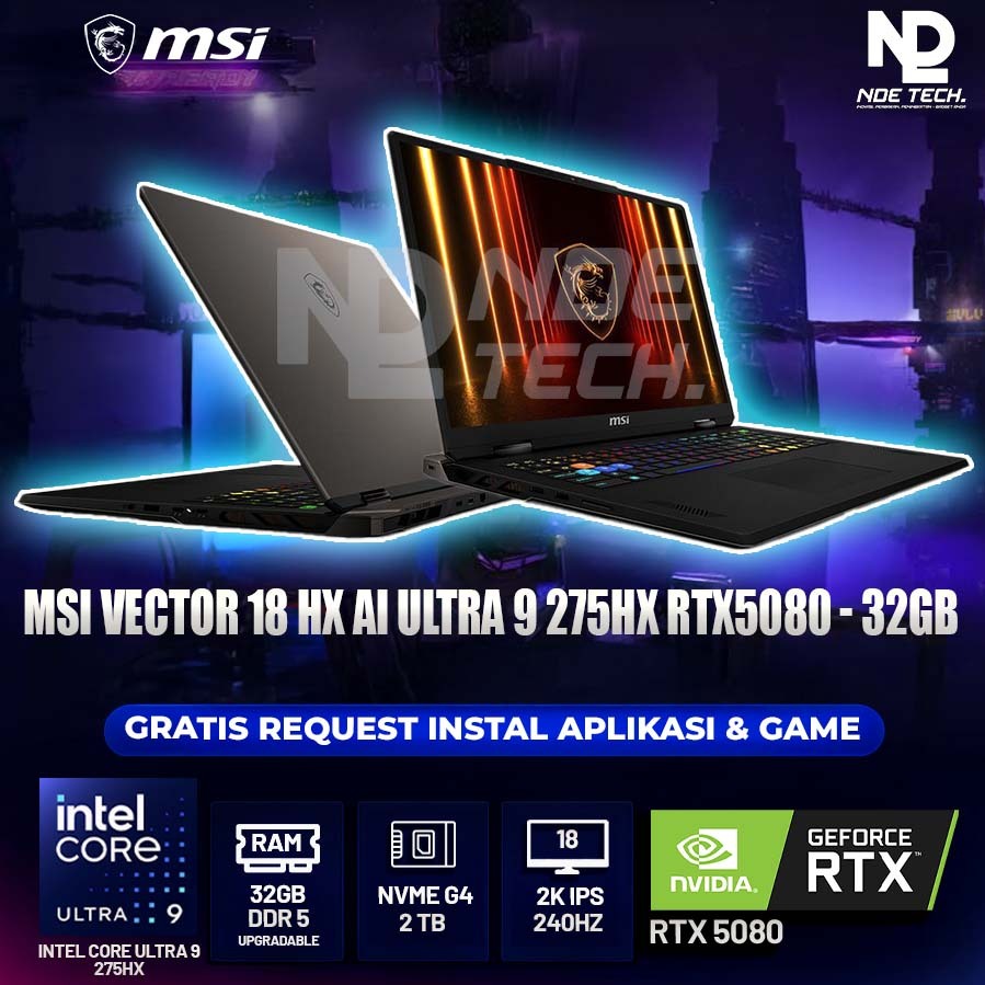 MSI VECTOR 18 HX AI ULTRA 9 275HX RTX5080