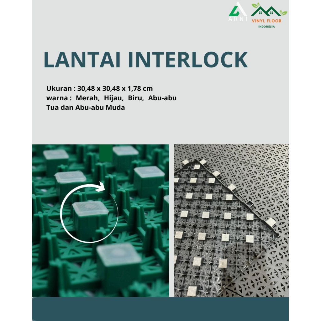 Lantai interlock outdoor pemasangan mudah m2