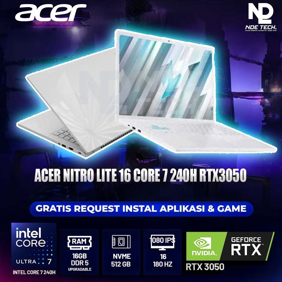 ACER NITRO LITE 16 CORE 7 240H RTX3050