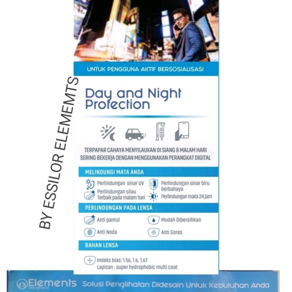 LENSA fsv Elements Day and nigh dan uv420 by ESSILOR ORIGINAL