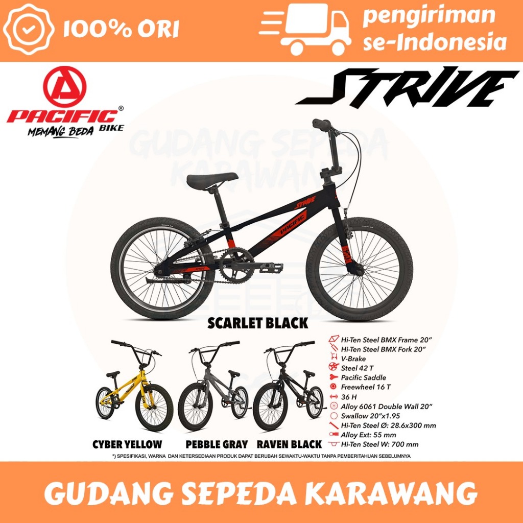 SEPEDA BMX PACIFIC 20 INCH STRIVE MODEL TERBARU MURAH