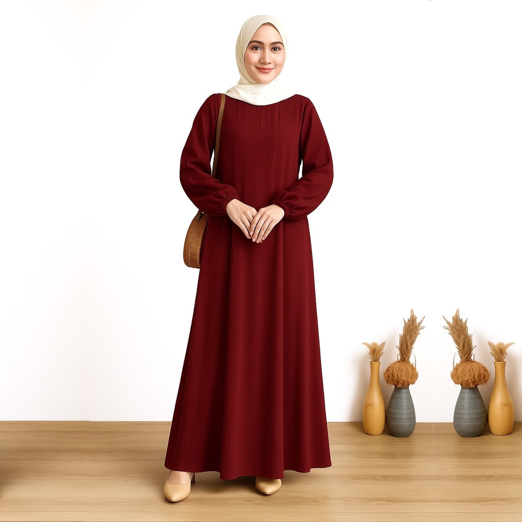 NEW Gamis Crinkle Jumbo LD 120 Bahan Adem Nyaman