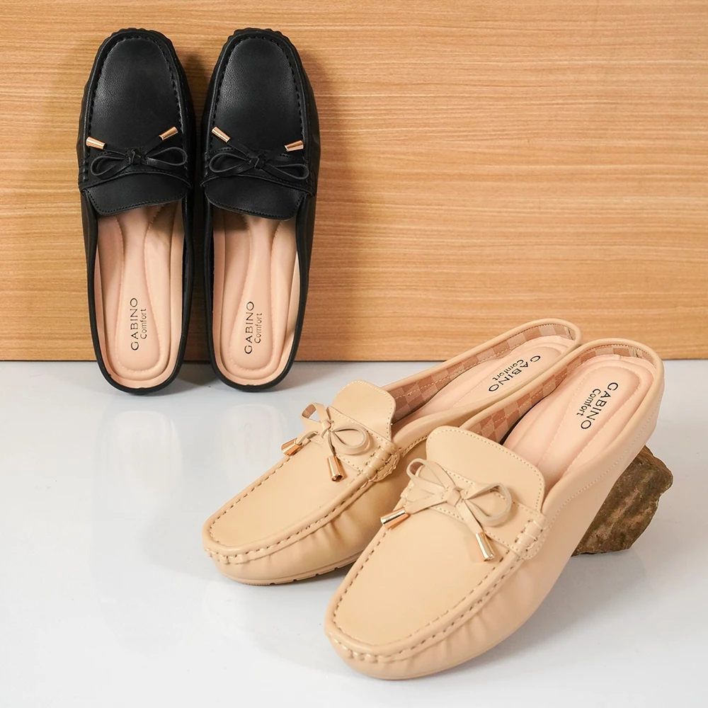 GABINO Sepatu Wanita Wedges Selop Terbaik- O1DA3003-Black&Cream