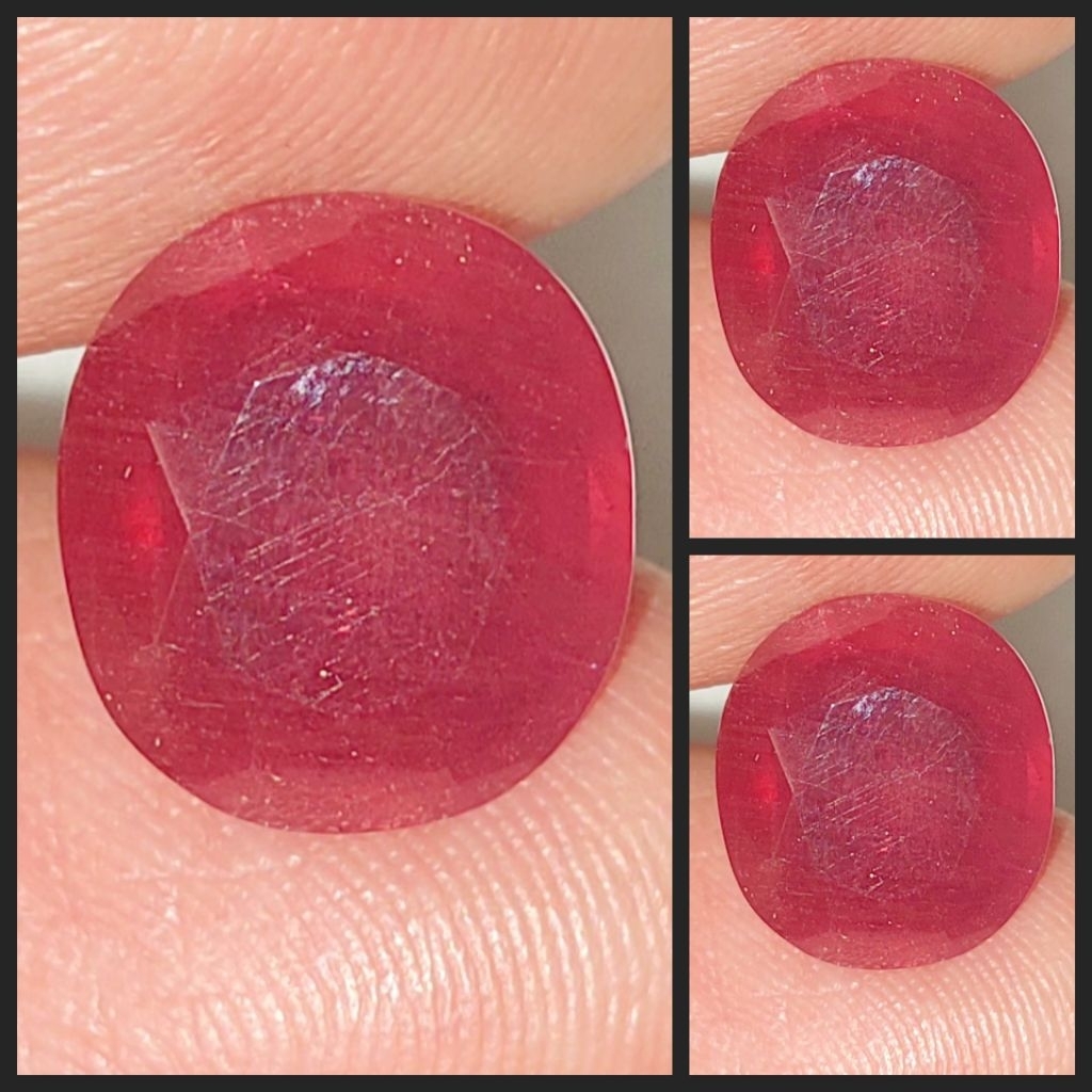 NATURAL RED RUBY AFRIKA Batu Permata Red Ruby Afrika Dimensi Ideal Layak Perak