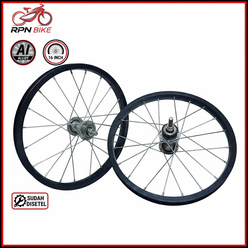 VELG SEPEDA BMX 16 inch ALLOY / peleg sepeda anak 16 inch sudah di setel jari jari
