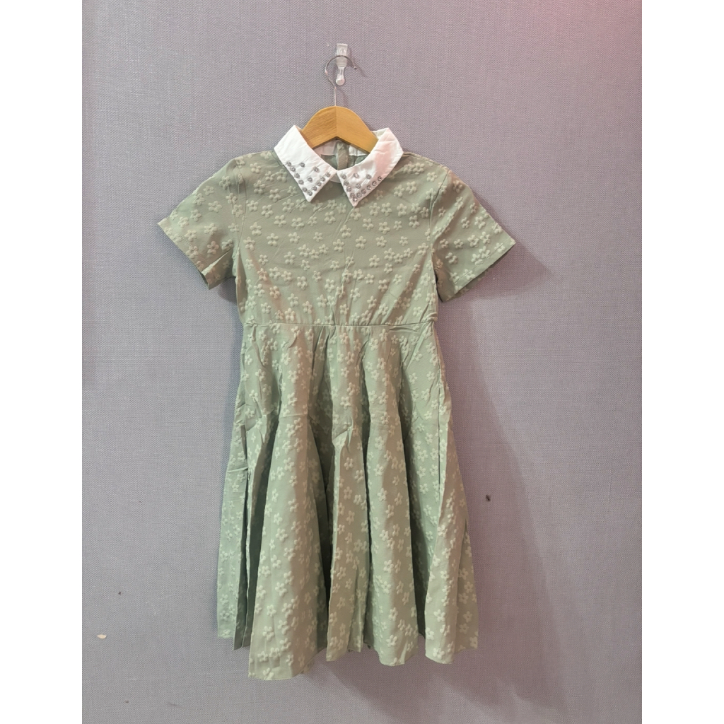 Dress premium anak warna hijau sage