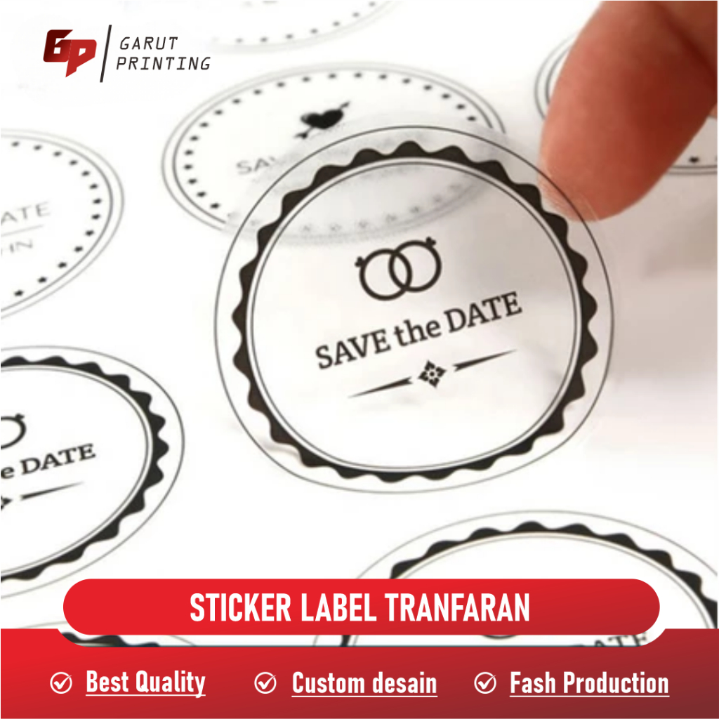 Cetak Stiker Transparan Custom / Thank You Label Stiker Botol Minuman Produk Makanan Kemasan