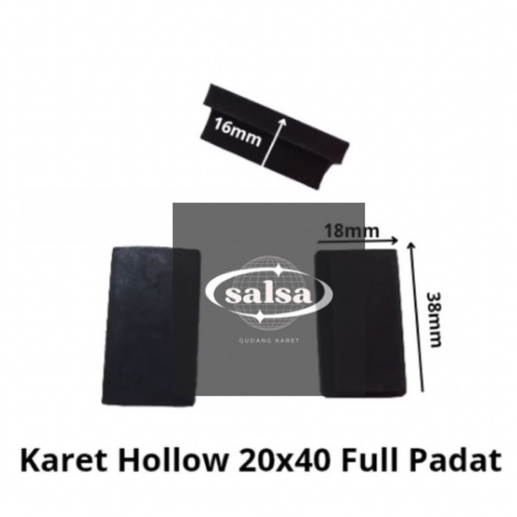 karet kaki hollow 2x4 padat karet tapak/alas kaki meja kursi