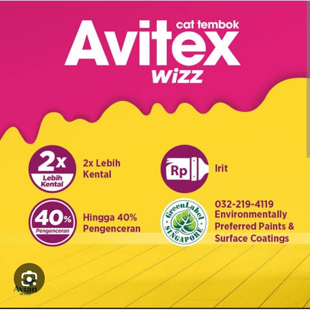 Cat tembok avitek wizz kemasan galon 5 kg kualitas premium, kental