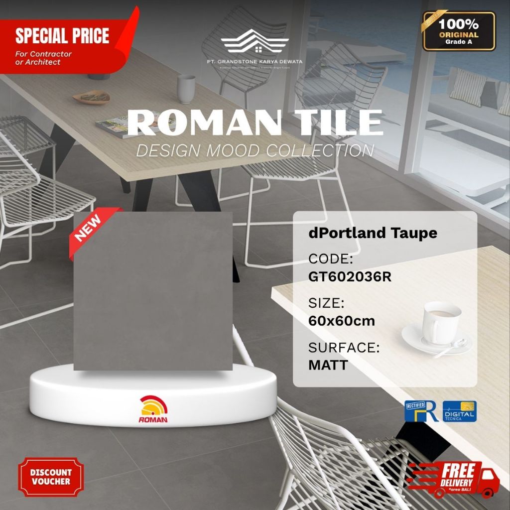 ROMAN DESIGNMOOD GT602036R dPortland Taupe 60x60 [GRADE A]