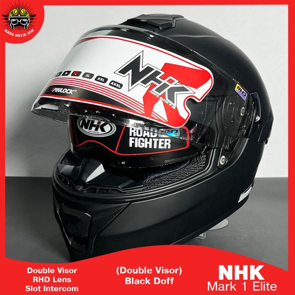 Helm NHK Mark 1 Double Visor warna hitam