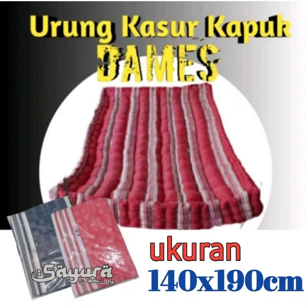 (140x190 SINGLE) URUNG KASUR KAPUK DAMES/KULIT KASUR NO.2 SINGLE/KAIN KASUR KAPUK SUDAH DI JAHIT DAN