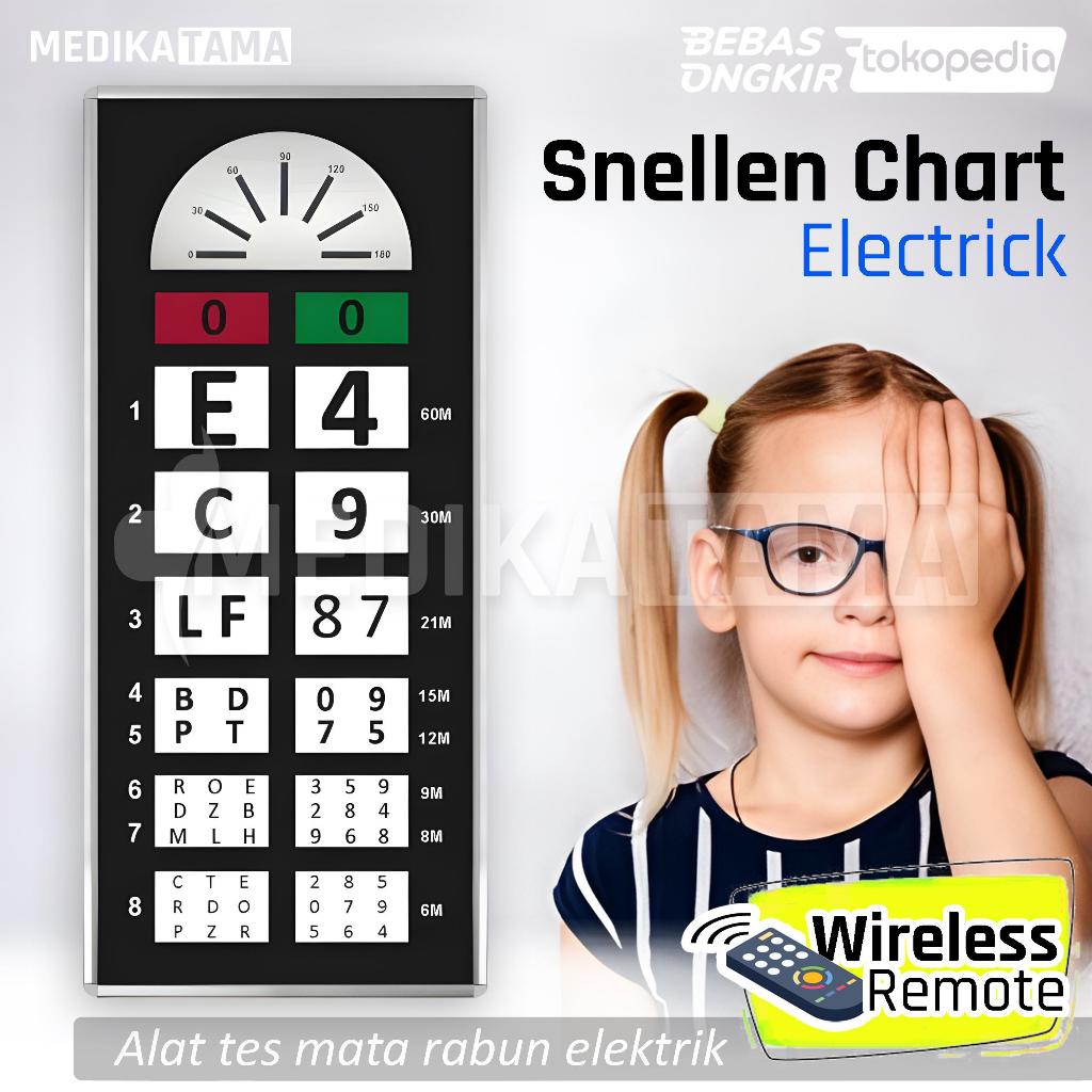 snellen chart elektrik wireless alat baca tes mata