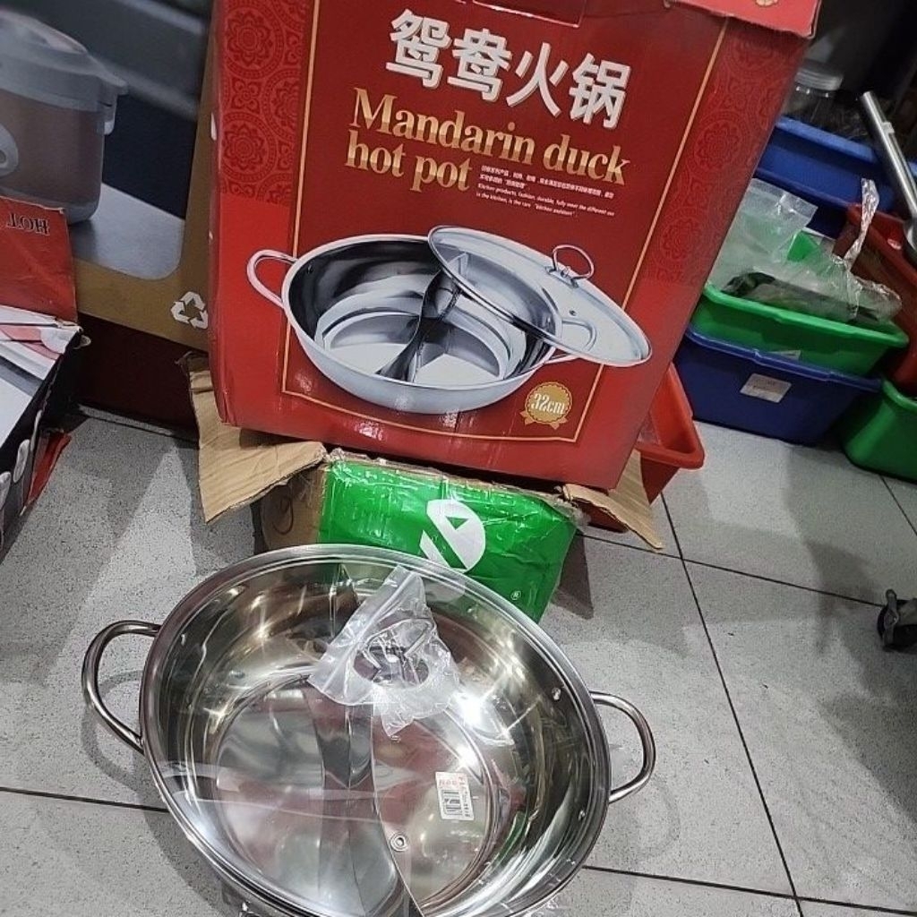 panci steamboat sekat 2 panci masak stainless panci hotpot