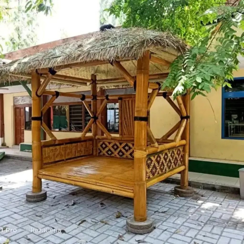 Saung gazebo bambu - Saung bambu - Saung gazebo bambu bisa custom ukuran dan model
