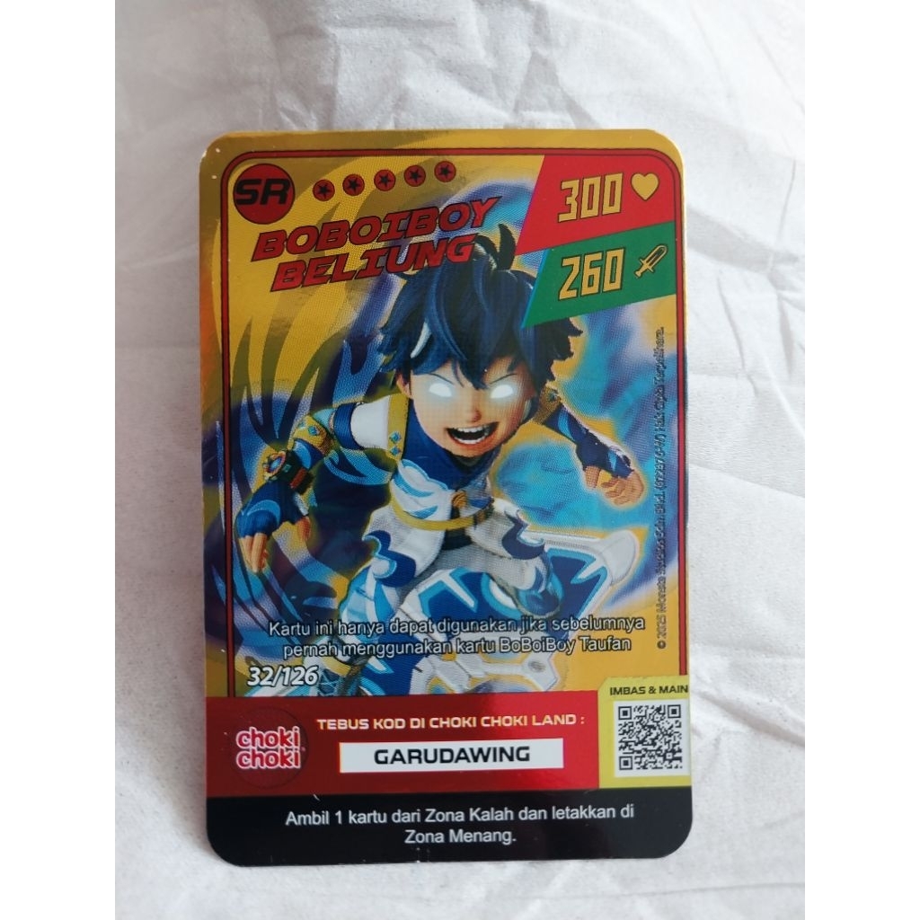kartu hologram boboiboy beliung choki choki