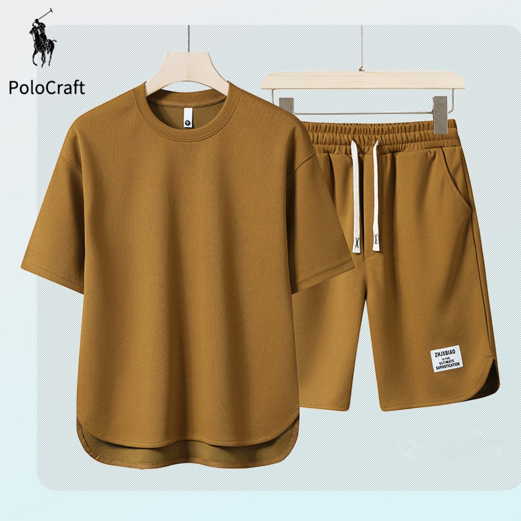 baju 1 set santai kaos pria+celana pendek pria korean style
