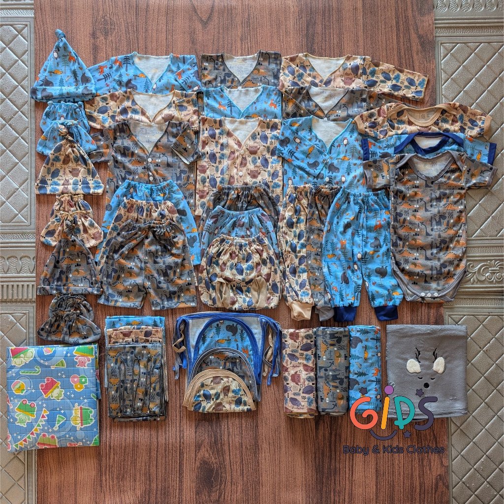 BIG SALE Gulden Baby Baju Bayi Baru Lahir Laki-laki 65 Pcs Paketan Brojol Lengkap Set Newborn Boy
