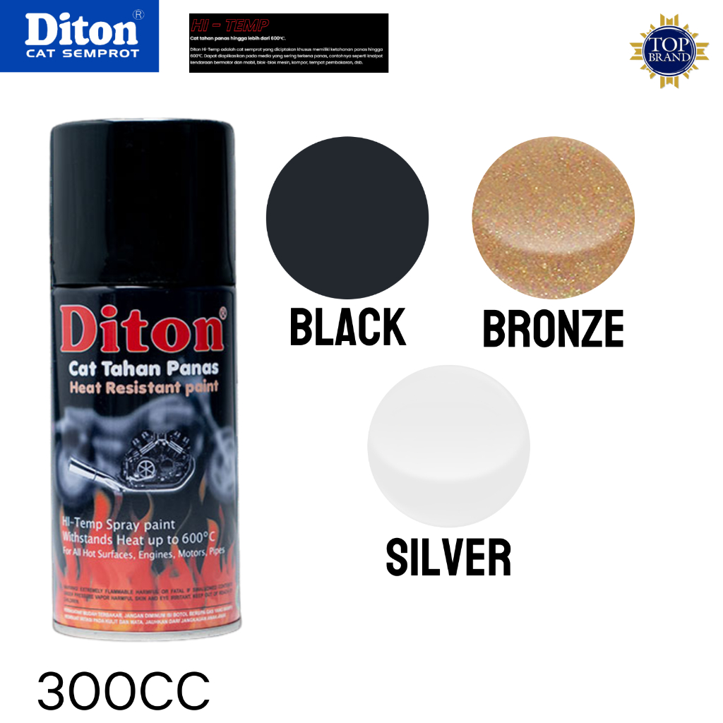 Pilok Diton Hi temp Black 300cc Hi temp Silver 300cc Hi temp Bronze pilok knalpot mesin anti panas